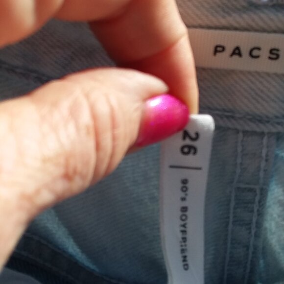 PACSUN Patchwork Jeans, Size 26, Light & Dark Blue - Picture 8 of 11